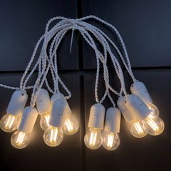 Ретро гирлянда для помещений B-light, 5 метров 10 филаментных LED ламп, белая