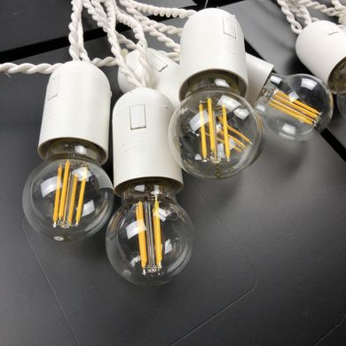 Ретро гирлянда для помещений B-light, 20 метров 40 филаментных LED ламп, белая
