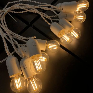 Ретро гирлянда для помещений B-light, 25 метров 50 филаментных LED ламп, белая