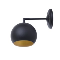Настенный светильник Bowl W150 Черный матовый с золотом (1381)