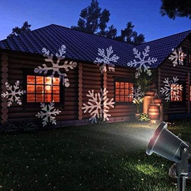 Декоративный уличный светодиодный проектор Alphatrade Outdoor Lawn Snowflake Light "Снежинки"