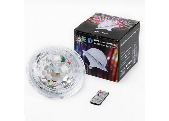 Светодиодный дискошар в патрон Alphatrade LED UFO Bluetooth Crystal Magic Ball E27